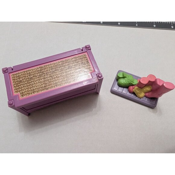 Fisher-Price Other - Fisher Price Loving doll house purple hope chest boots shoes mat lot 2 vtg